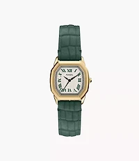 Harlow Three-Hand Croco Leather Watch