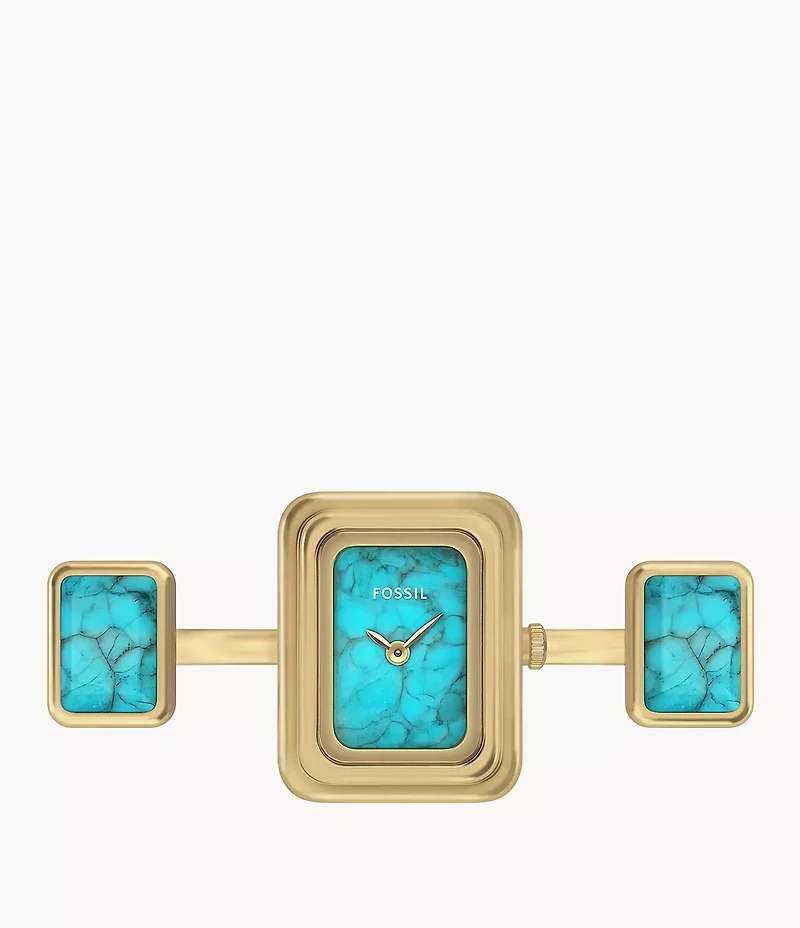Raquel Watch Ring Two-Hand Gold-Tone Stainless Steel