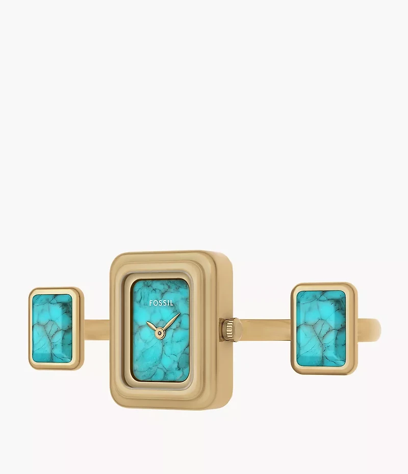 Raquel Watch Ring Two-Hand Gold-Tone Stainless Steel