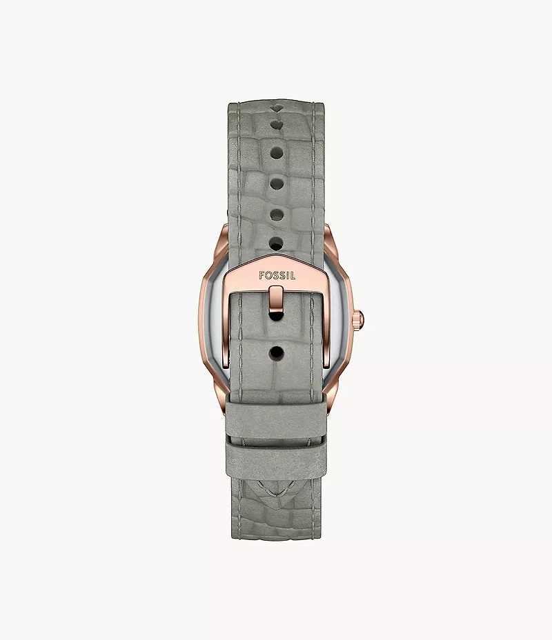 Harlow Three-Hand Gray Croco Leather Watch
