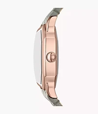 Harlow Three-Hand Gray Croco Leather Watch