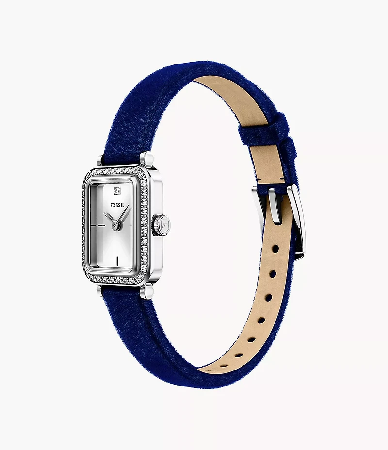 Raquel Two-Hand Blue Velvet Watch