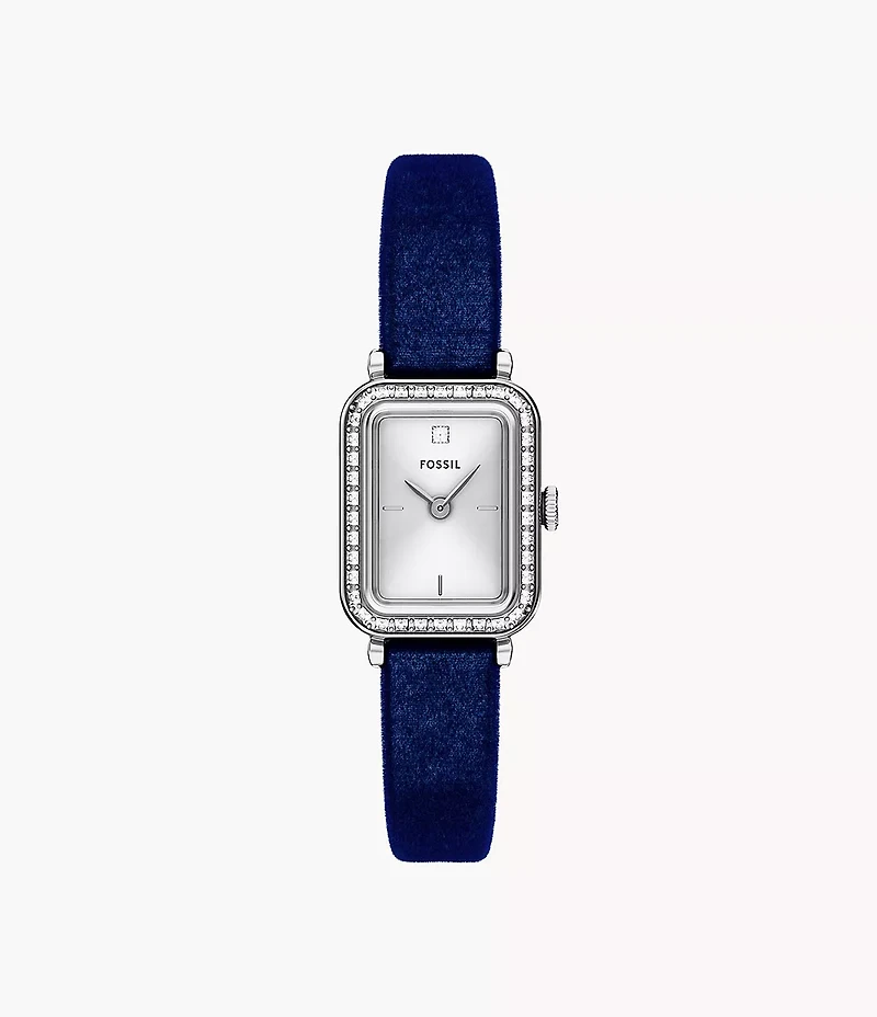 Raquel Two-Hand Blue Velvet Watch