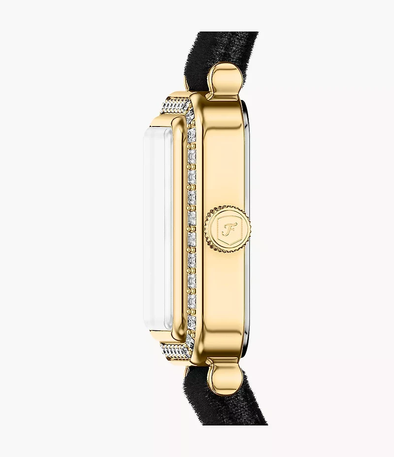 Raquel Two-Hand Black Velvet Watch