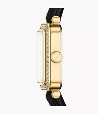 Raquel Two-Hand Black Velvet Watch
