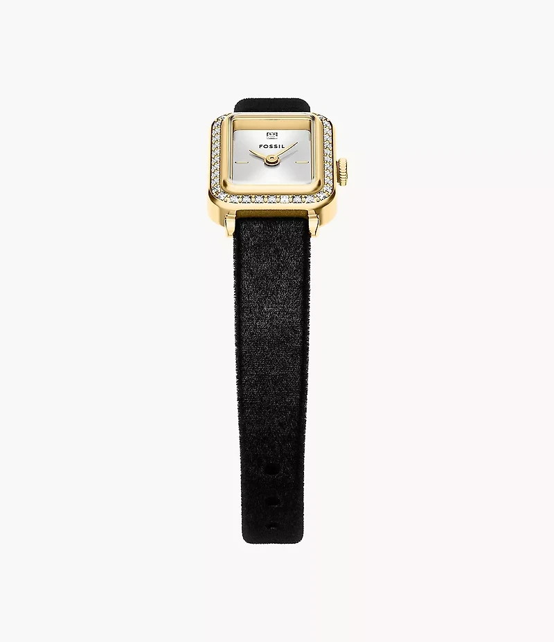 Raquel Two-Hand Black Velvet Watch