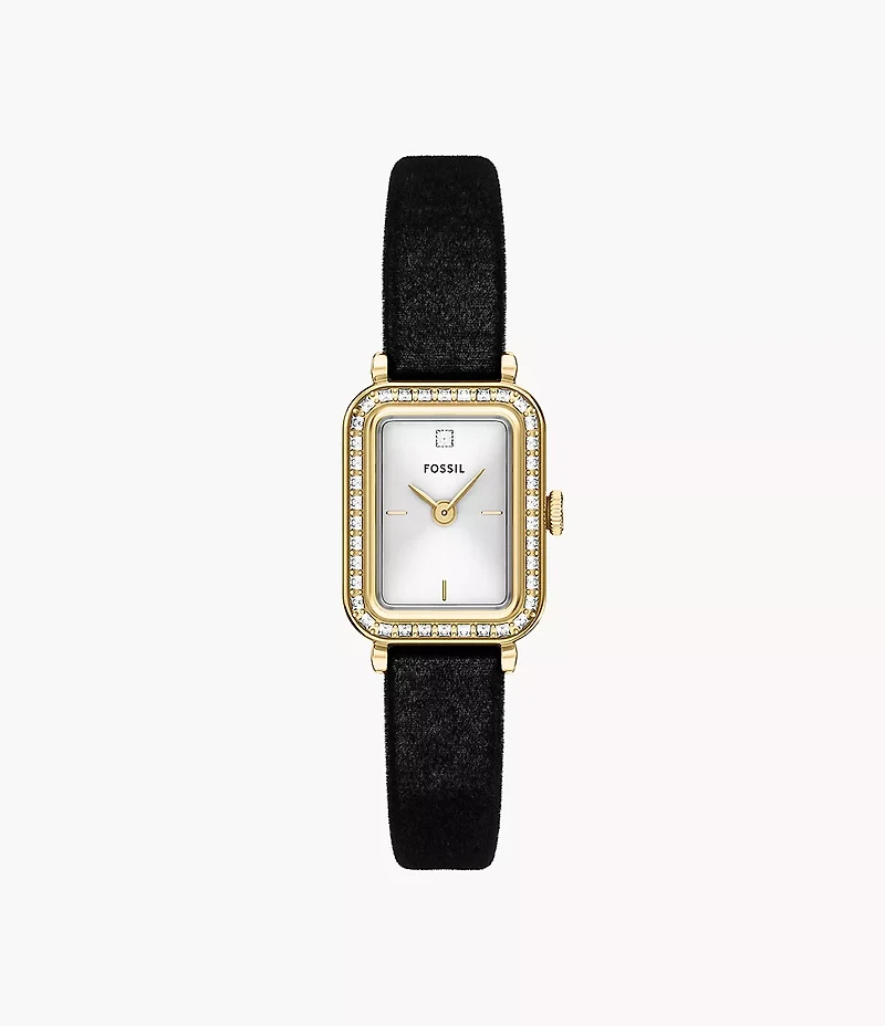 Raquel Two-Hand Black Velvet Watch