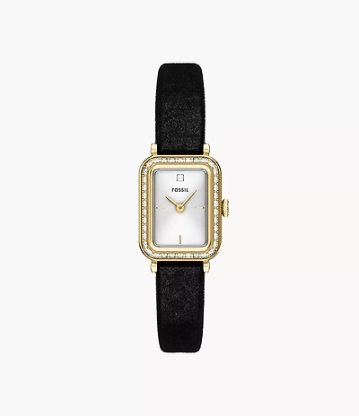 Raquel Two-Hand Black Velvet Watch