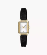 Raquel Two-Hand Black Velvet Watch
