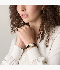 Raquel Two-Hand Black Velvet Watch