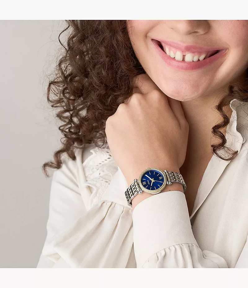 Carlie Three-Hand Two-Tone Stainless Steel Watch