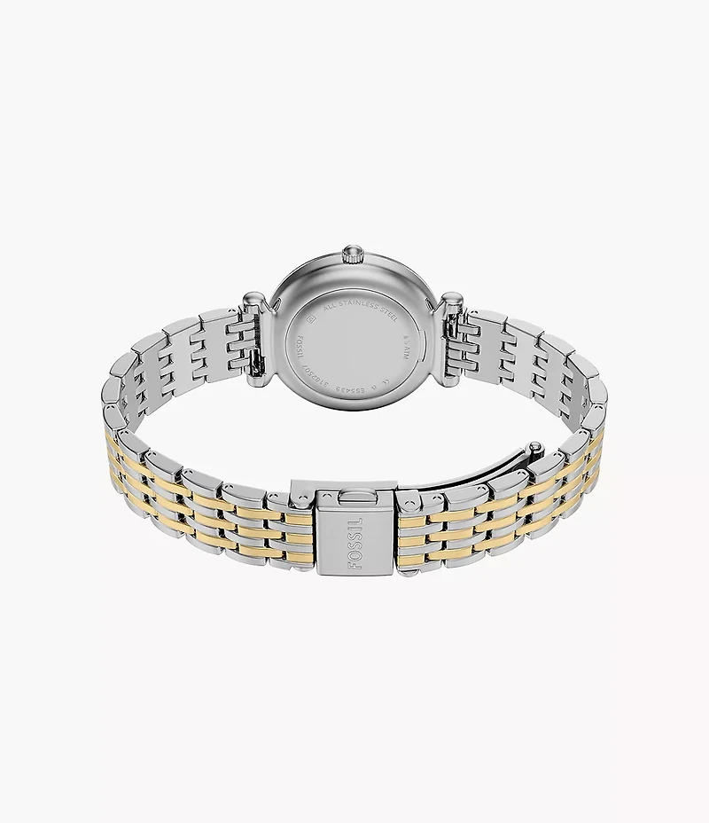 Carlie Mini Three-Hand Two-Tone Stainless Steel Watch