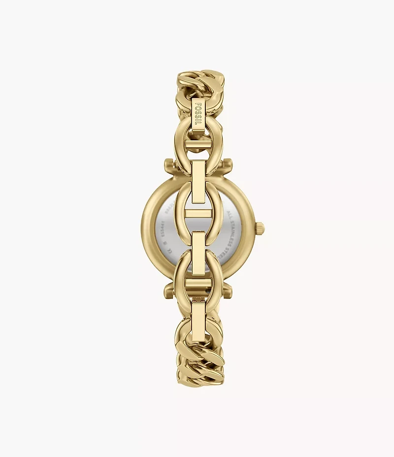 Carlie Mini Three-Hand Gold-Tone Stainless Steel Watch