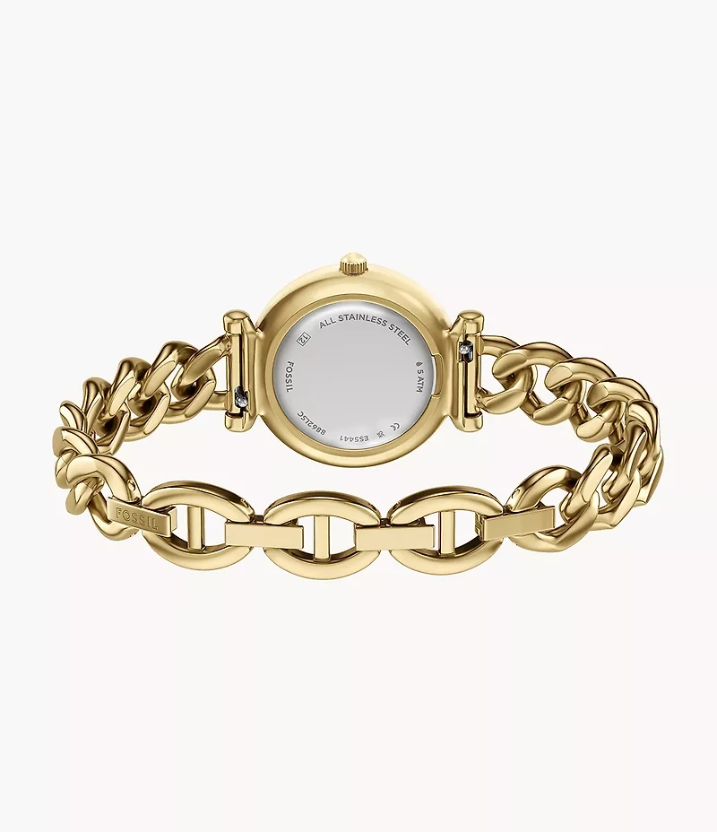 Carlie Mini Three-Hand Gold-Tone Stainless Steel Watch