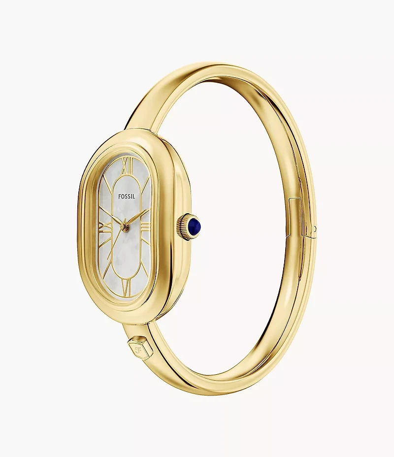 Sloan Three-Hand Gold-Tone Stainless Steel Bangle Watch