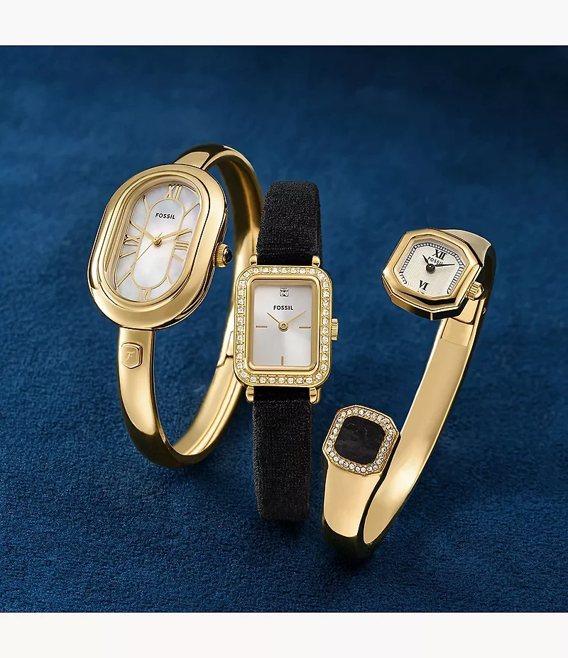 Sloan Three-Hand Gold-Tone Stainless Steel Bangle Watch