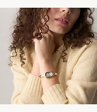 Sloan Three-Hand Gold-Tone Stainless Steel Bangle Watch