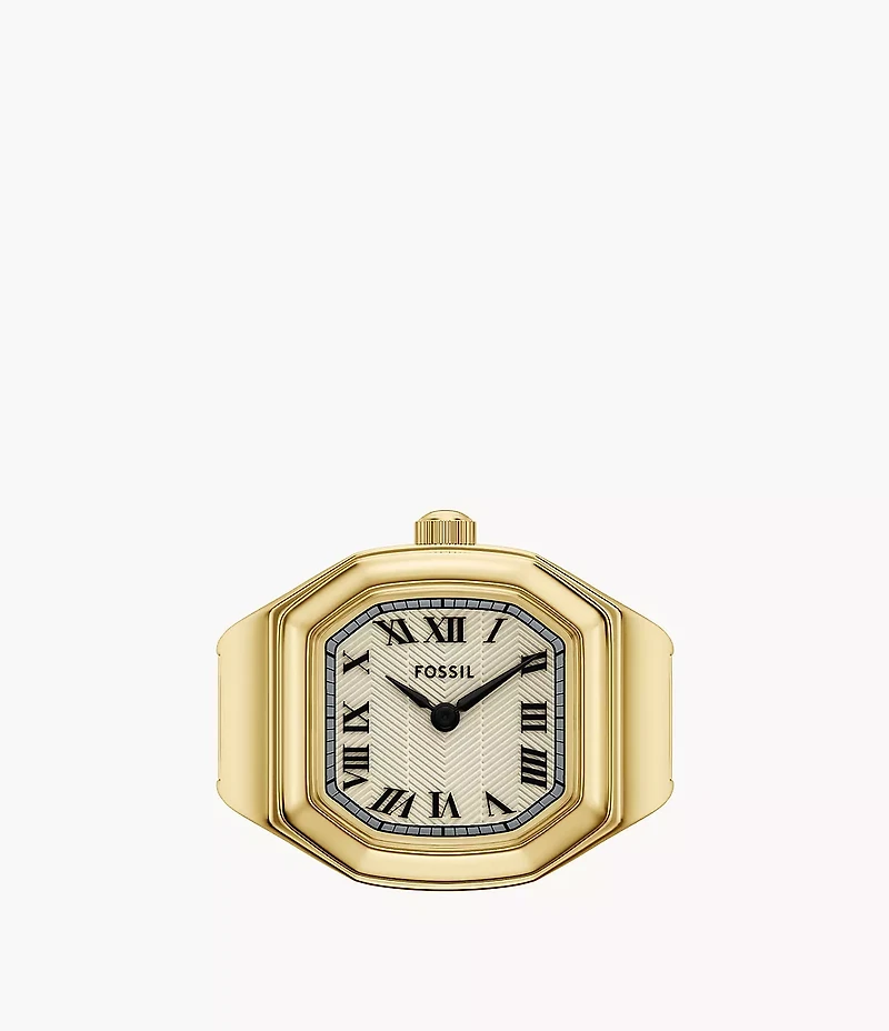 Harlow Watch Ring Two-Hand Gold-Tone Stainless Steel Watch