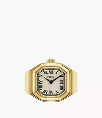 Harlow Watch Ring Two-Hand Gold-Tone Stainless Steel Watch