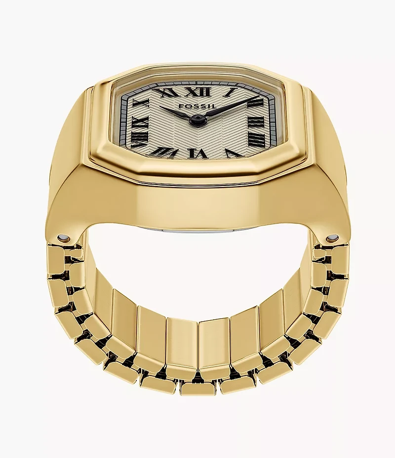 Harlow Watch Ring Two-Hand Gold-Tone Stainless Steel Watch
