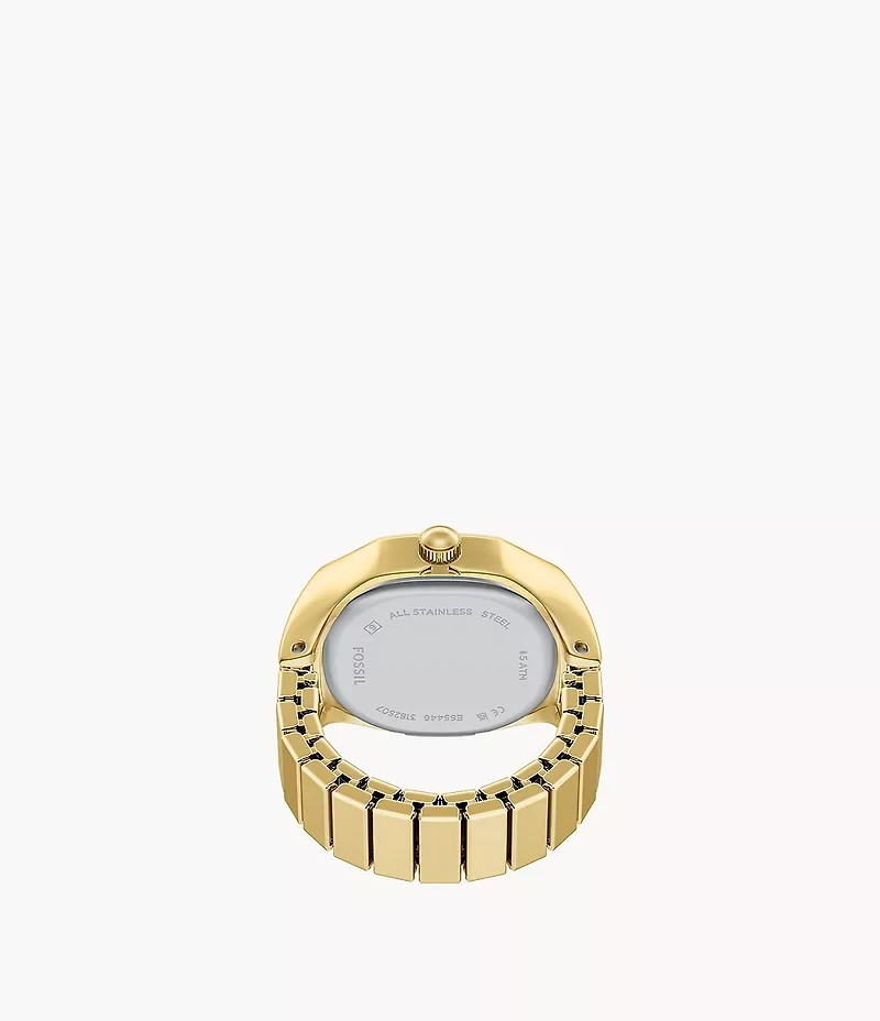Harlow Watch Ring Two-Hand Gold-Tone Stainless Steel Watch