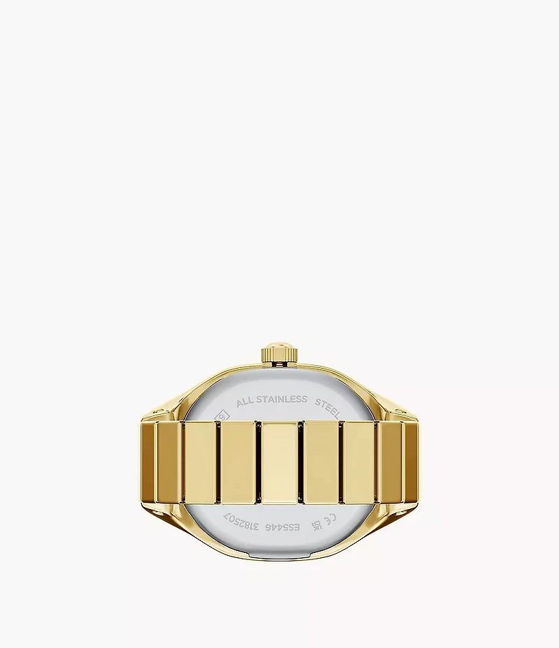 Harlow Watch Ring Two-Hand Gold-Tone Stainless Steel Watch