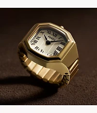 Harlow Watch Ring Two-Hand Gold-Tone Stainless Steel Watch