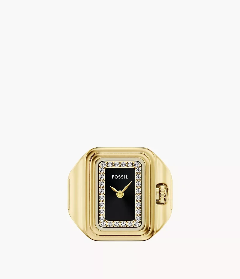 Raquel Watch Ring Two-Hand Gold-Tone Stainless Steel Watch