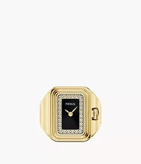 Raquel Watch Ring Two-Hand Gold-Tone Stainless Steel Watch