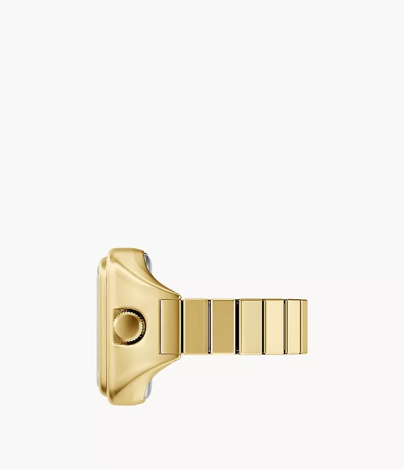 Raquel Watch Ring Two-Hand Gold-Tone Stainless Steel Watch