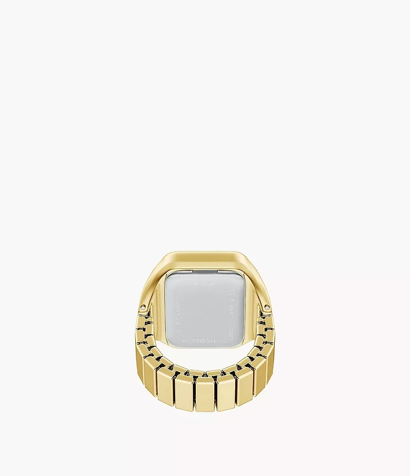 Raquel Watch Ring Two-Hand Gold-Tone Stainless Steel Watch