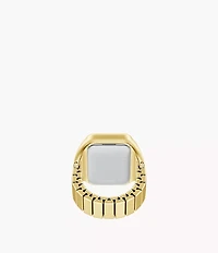 Raquel Watch Ring Two-Hand Gold-Tone Stainless Steel Watch