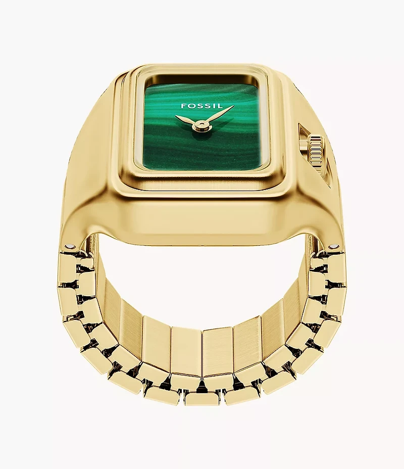 Raquel Watch Ring Two-Hand Gold-Tone Stainless Steel Watch