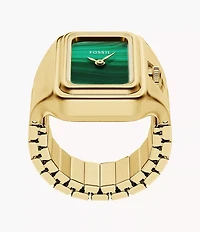 Raquel Watch Ring Two-Hand Gold-Tone Stainless Steel Watch