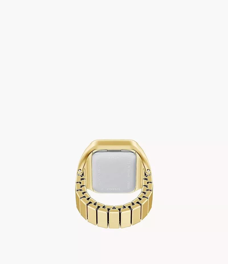 Raquel Watch Ring Two-Hand Gold-Tone Stainless Steel Watch