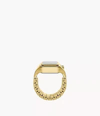 Raquel Watch Ring Two-Hand Gold-Tone Stainless Steel Watch