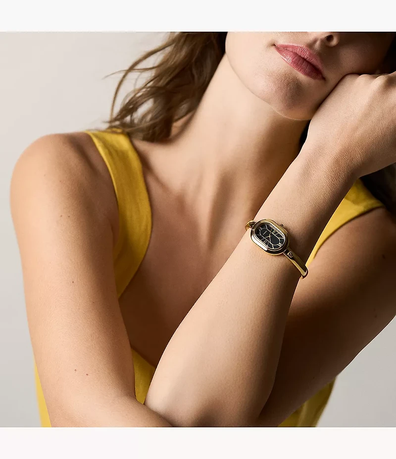 Sloan Three-Hand Gold-Tone Stainless Steel Watch Bangle