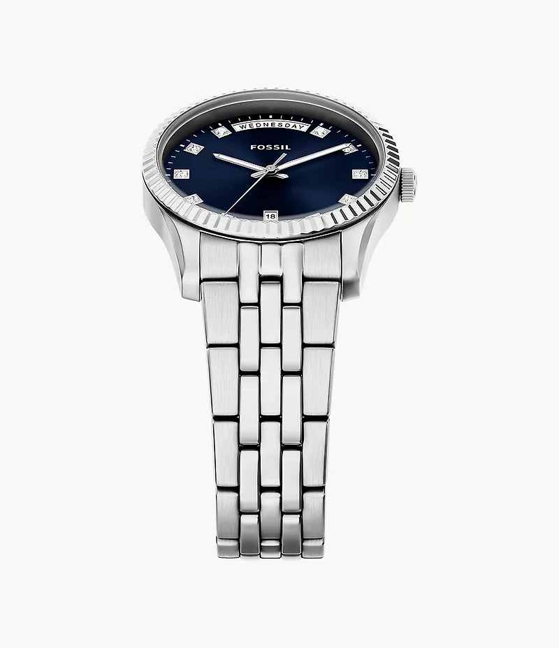Scarlette Three-Hand Day-Date Stainless Steel Watch