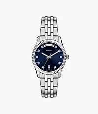 Scarlette Three-Hand Day-Date Stainless Steel Watch
