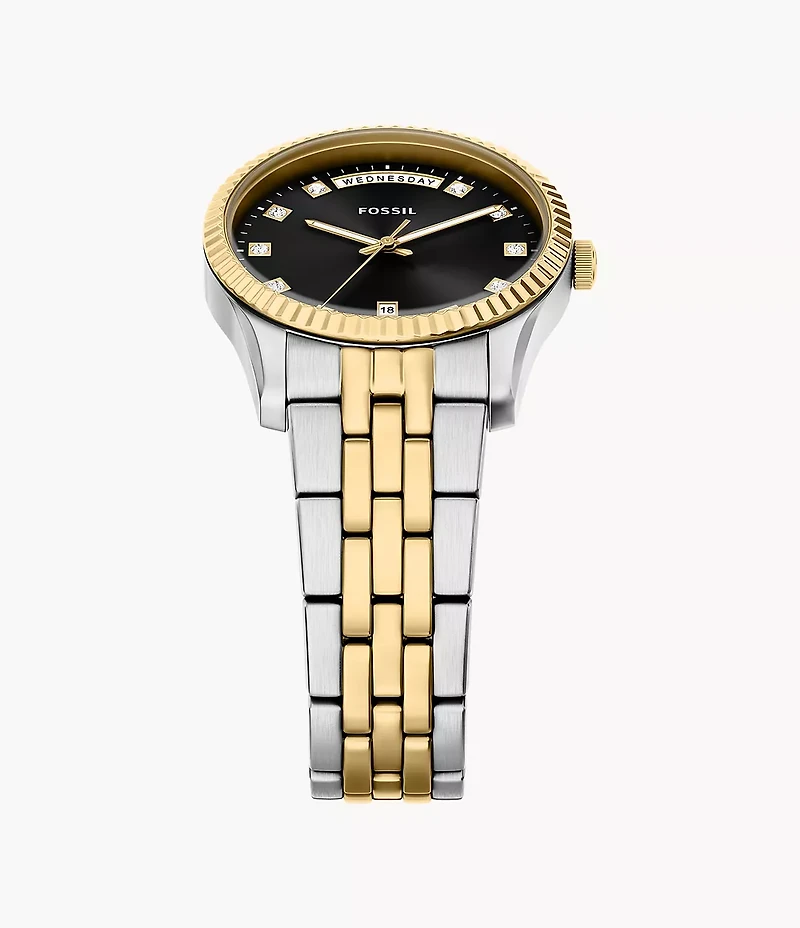 Scarlette Three-Hand Day-Date Two-Tone Stainless Steel Watch