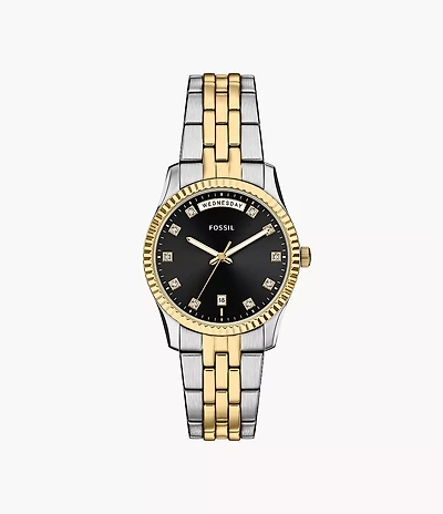 Scarlette Three-Hand Day-Date Two-Tone Stainless Steel Watch