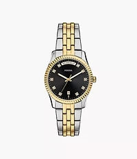 Scarlette Three-Hand Day-Date Two-Tone Stainless Steel Watch
