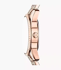 Scarlette Three-Hand Day-Date Rose Gold-Tone Stainless Steel Watch