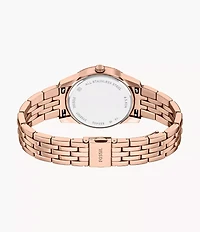 Scarlette Three-Hand Day-Date Rose Gold-Tone Stainless Steel Watch