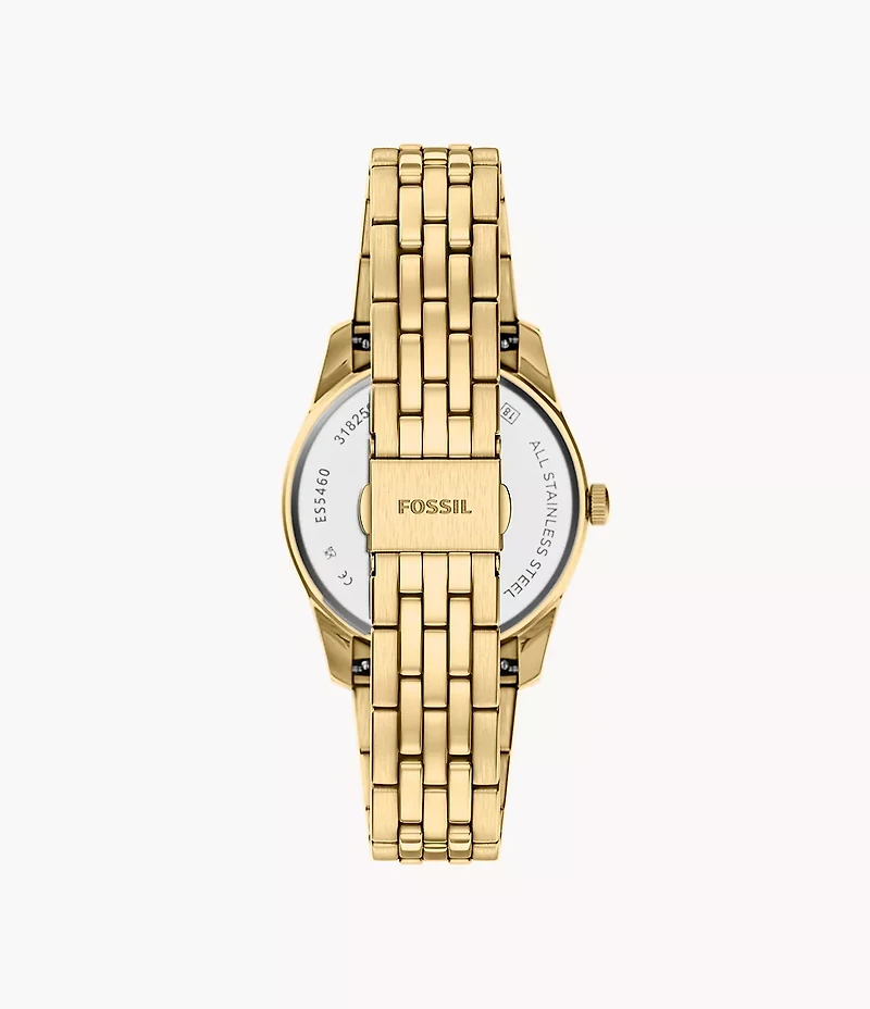 Scarlette Three-Hand Day-Date Gold-Tone Stainless Steel Watch