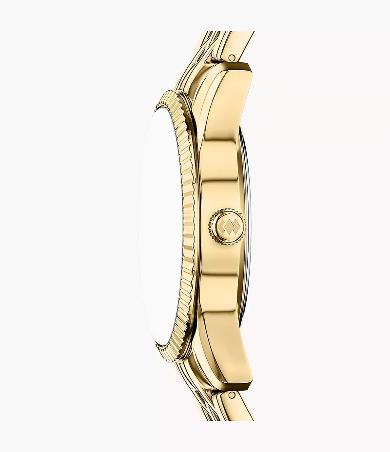 Scarlette Three-Hand Day-Date Gold-Tone Stainless Steel Watch