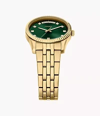 Scarlette Three-Hand Day-Date Gold-Tone Stainless Steel Watch