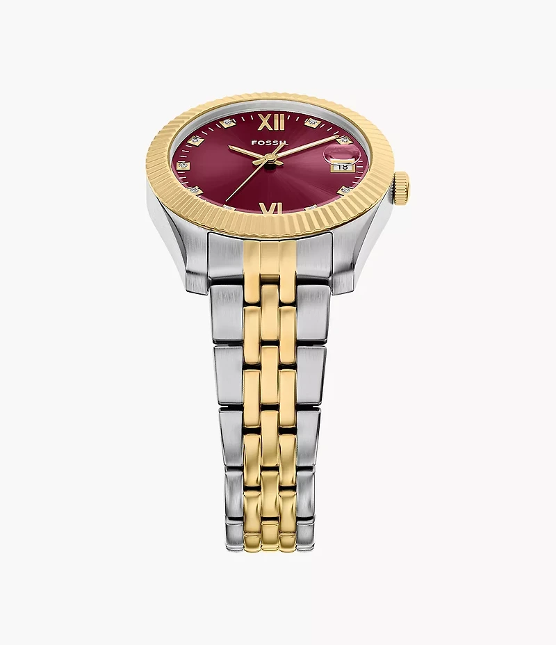 Scarlette Three-Hand Date Two-Tone Stainless Steel Watch