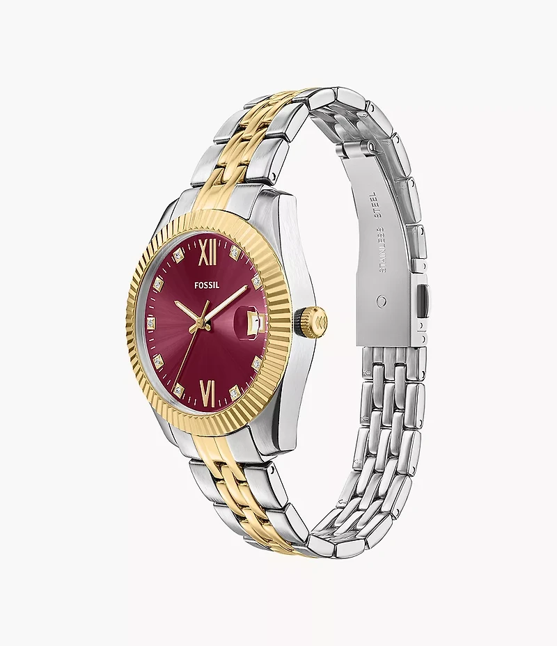 Scarlette Three-Hand Date Two-Tone Stainless Steel Watch