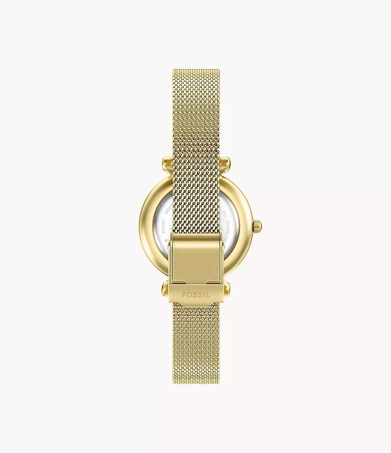 Carlie Mini Three-Hand Gold-Tone Stainless Steel Watch